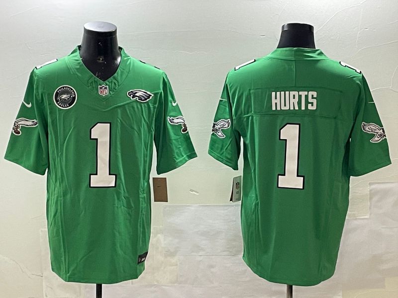 Men Philadelphia Eagles #1 Hurts Green three generations 2025 Nike Vapor Limited NFL Jersey style 30->philadelphia eagles->NFL Jersey